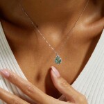 Stříbrný dvojitý náhrdelník Cristy 1 ct MOISSANITE + CERTIFIKÁT, Stříbrná 40 cm + 5 cm (prodloužení) certifikát GRA, hadřík na čištění stříbra, dárková krabička