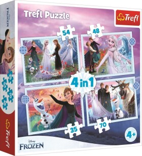 TREFL Puzzle 4v1 Frozen II - Kouzla v lese