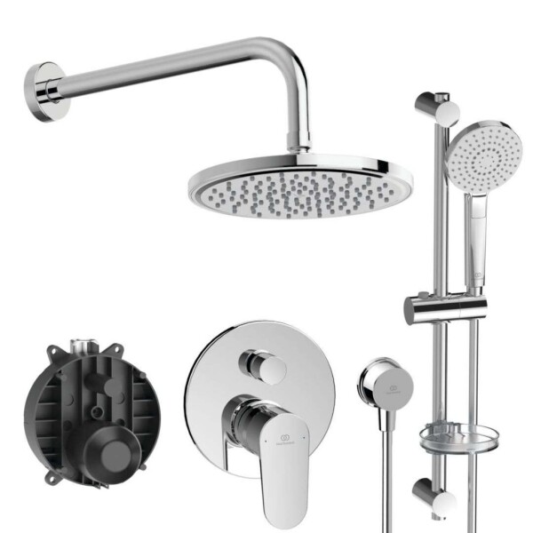 IDEAL STANDARD - Cerafine O Sprchový set s baterií pod omítku, s tělesem, 3 proudy, průměr 20 cm, chrom BD189AA