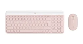 Logitech MK470 Slim růžová / Bezdrátová sada klávesnice a myši / US layout (920-011322)