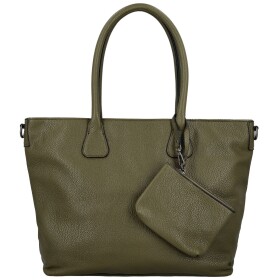 Trendy dámská koženková kabelka na rameno Ceyla, tmavě zelená