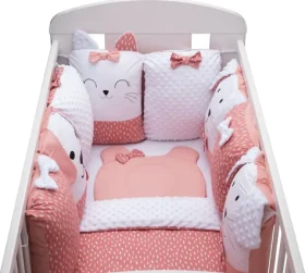 BUBABA Souprava do postýlky Sleep Guardian 12dílná růžová (45043)
