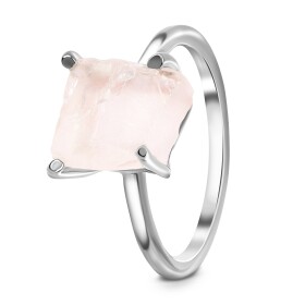 Royal Fashion stříbrný prsten GU-DR15849R-SILVER-ROSEQUARTZ Velikost: 8 (EU: 57-58)