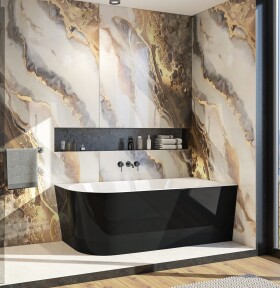 Aquatek Volně stojící akrylátová vana INDIANAPOLIS BLACK 170x80 cm