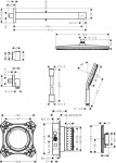 HANSGROHE - Raindance Alive S Sprchový set s termostatem pod omítku, průměr 30 cm, 3 proudy, matná černá 24630670