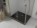 MEXEN/S - Lima sprchový kout zalamovací dveře 100 x 80, transparent, zlatý + Flat černá vanička se sifonem 856-100-080-50-00-4070G