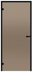 Dveře do parní sauny ALU HARVIA 7x19, bronzové 690x1890 mm, černý rám CDA71901BLL