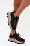 Kožené Sneakersy Na Platformě Dámské Big Star SS274628 HI-POLY SYSTEM Černé 37