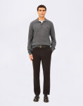 Armedangels Mouliné Knit Long-Sleeved Polo 105 black-1609 oatmilk L
