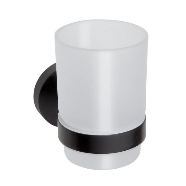SAPHO - X-ROUND BLACK sklenka, mléčné sklo, černá mat XR903B