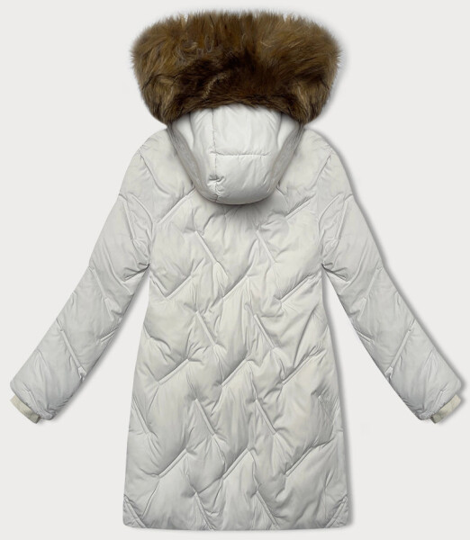 Světle šedá dámská zimní bunda se stahovacími boky S'west (R8295-26) odstíny šedé XL (42)