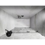 MEXEN/S - Lunar-F skládací sprchové dveře pravé 110, transparent, grafit kartáčovaná 836S-110-050-66-00-P