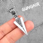 Pánský ocelový náhrdelník Ódinovo kopí GUNGNIR, Stříbrná 60 cm