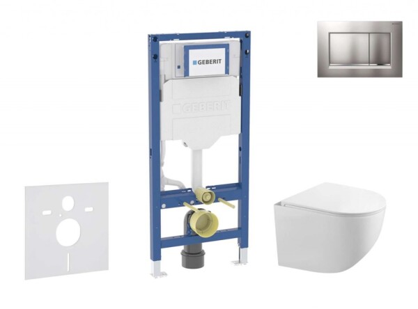 GEBERIT - Duofix Set předstěnové instalace, klozetu Gaia a sedátka softclose, tlačítko Sigma30, chrom mat/chrom SANI11CA1128B