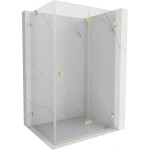 MEXEN/S - Lunar-F sprchový kout skládací dveře pravá 95 x 70, transparent, zlato kartáčovaná 836-095-070-55-00-P