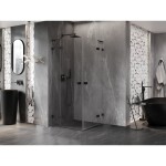 MEXEN/S - Lunar L Duo sprchový kout dveře křídlové 90 x 90, transparent, černá 834L-090L-090P-70-00