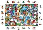 Dřevěné puzzle Vánoční sněžítka 505 dílků