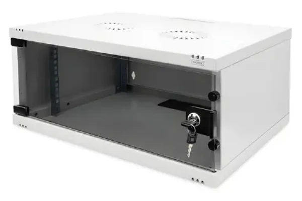 Digitus DN-38010 šedá / Nástěnná skříň / 4U / SOHO / 241x540x400 mm / celoskleněné dveře / nemontovaná (DN-38010)