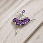 Brož Swarovski Elements Evelyne - baletka, Stříbrná