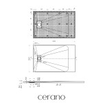 CERANO - Sprchová vanička obdélníková Gusto - SMC/minerální kompozit - strukturovaná bílá matná - 140x90x3 CER-414737