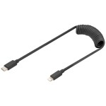 Digitus USB kabel USB 2.0 Apple Lightning konektor, USB-C ® zástrčka 1.00 m černá flexibilní provedení, stíněný, s USB AK-600434-006-S