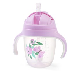 BabyOno netekoucí hrneček s brčkem a závažím, 240ml, 6m+ barva: růžový