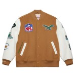 Mitchell & Ness Pánská bunda Philadelphia Eagles NFL Dusted Varsity Créme Velikost: XL
