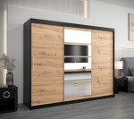 Šatní skříň Abi Ro1 Barva korpusu: Dub Sonoma, Rozměry: 150 cm, Dveře: Bílá