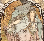 Nástěnný kalendář 2027 vázankový Helma Alfons Mucha