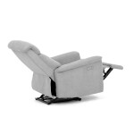Polohovací křeslo s elektrickým ovládáním, potah stříbrná látka