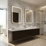 REA - Zrcadlo LED ZONE 70x50 BRUSH NICKEL HOM-00305