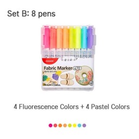Monami Fabric Marker Brush sada SET B 8 ks