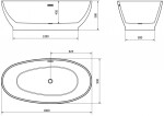 MEXEN/S - Bilbao volně stojící vana 180 x 90, bílá, sifon a přepad bílá 51311809000-20