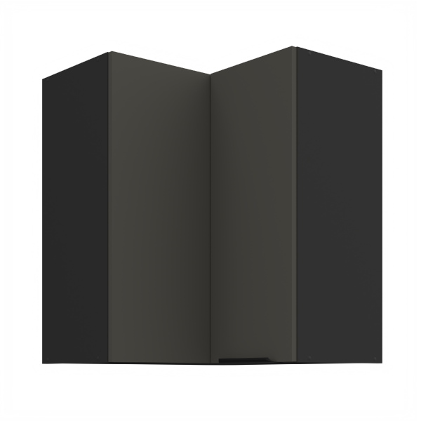 Horní rohová skříňka Aria 60x60 GN-72 2F (90°) Barva korpusu: Černá, Barva dvířek: GR - Graphite AFM