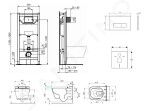 IDEAL STANDARD - ProSys Set předstěnové instalace, sprchovací toalety a sedátka TECEone, tlačítka Oleas M2, Rimless, SoftClose, bílá ProSys120M SP55