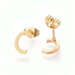 Sada přívěsku a náušnic z nerezové oceli - písmeno - zlatá - 20 ~ 23 mm x 13 ~ 19 mm - 1 ks Písmena: E