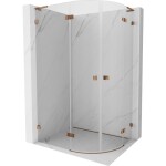 MEXEN/S - Lunar L sprchový kout čtvrtkruh křídlový levá 100 x 90, transparent, růžové zlato 833L-100L-090P-60-00
