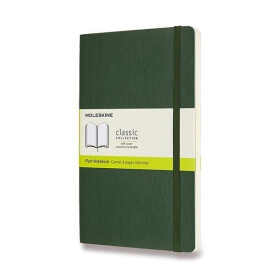 Zápisník Moleskine - měkké desky, L, čistý - tm. zelený