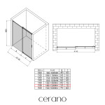 CERANO - Sprchové posuvné dveře Santoro L/P - 8 mm - černá matná, grafitové sklo - 150x195 CER-537439