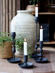 Chic Antique Kovový svícen Antique Black 14,5 cm, černá barva, kov