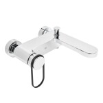 Vanová baterie SAT Fusion bez sprchového setu 150 mm páka kulatá černá SATBSFU222KPC SATBSFU222KPC