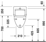 DURAVIT - Starck 3 Pisoár, zadní přívod vody, s WonderGliss, bílá 08213500001