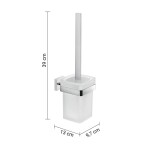 Gedy - ELBA WC štětka závěsná, mléčné sklo, chrom A033313