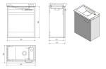 AQUALINE - ZOJA umyvadlová skříňka 44x50x25,3cm, bílá 51046