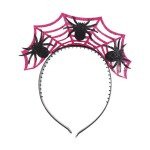 Fialová čelenka s pavouky Halloween
