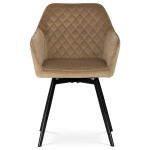 Jídelní židle, potah cappuccino sametová látka, kovové nohy, černý matný lak