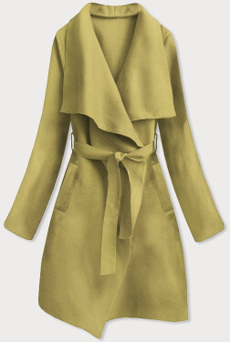 Dámský kabát v olivové barvě model 17177676 - MADE IN ITALY Barva: odcienie zieleni, Velikost: ONE SIZE