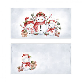 Obálka vánoční - červená s vánočními vzory - Eva Plísková