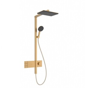 HANSGROHE - Raindance Alive Q Sprchový set s termostatem, 21x34 cm, 3 proudy, EcoSmart, kartáčovaný bronz 24591140