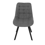 Židle jídelní, šedá látka, nohy černý kov
